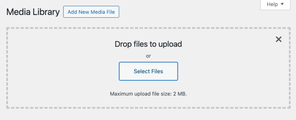 wordpress media library select files
